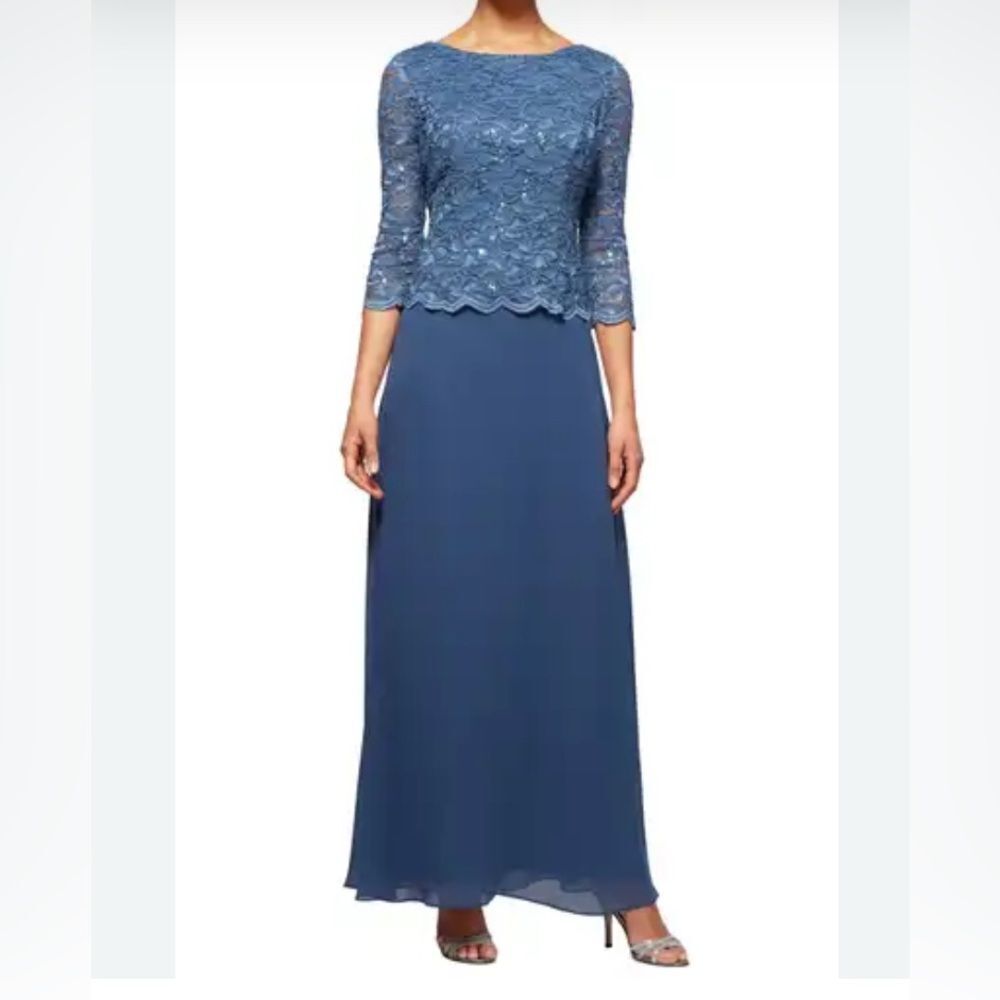 Alex Lace Evening Gown Dress Size 14W NWT - Picture 2 of 12
